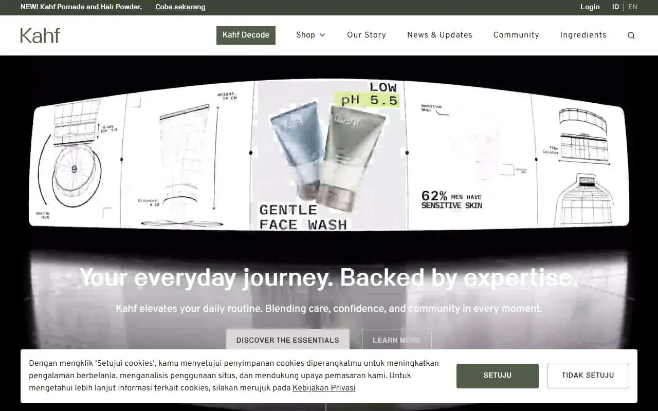 Tampilan website resmi Kahf (kahfeveryday.com)