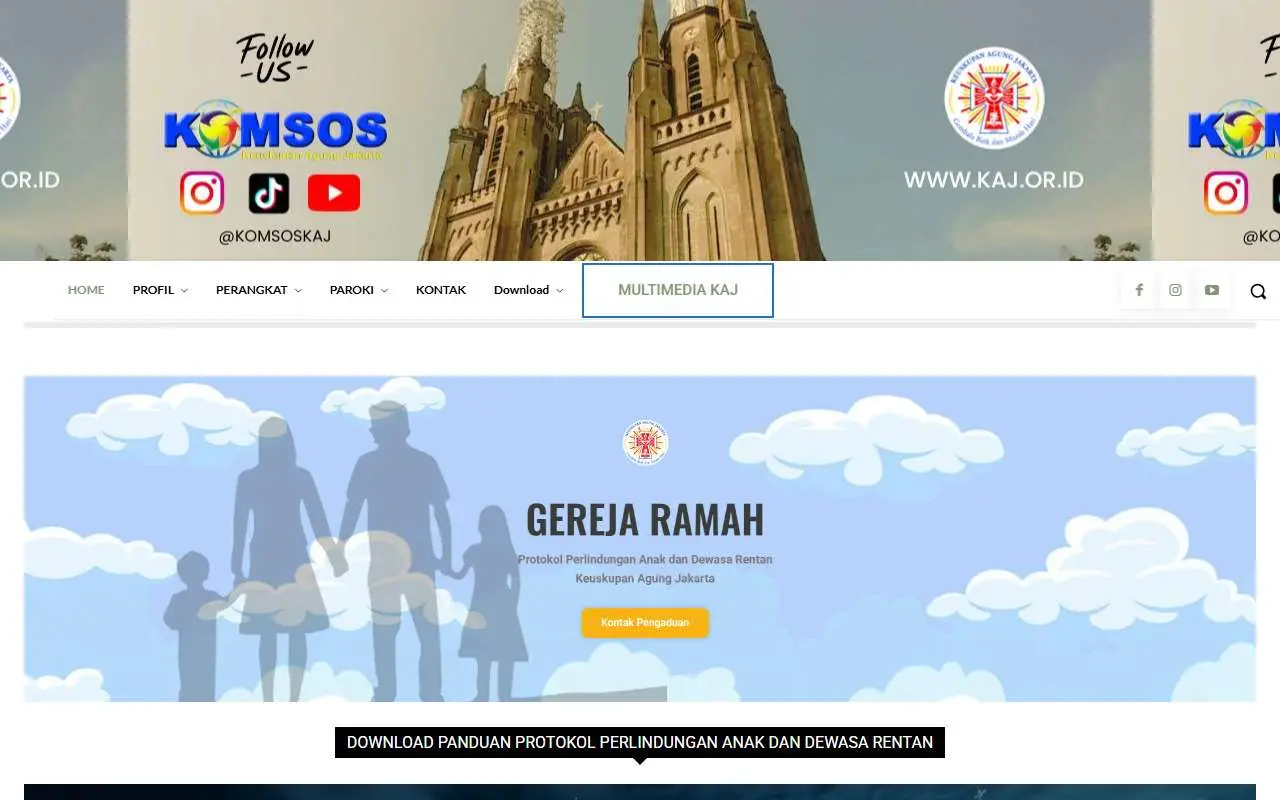 Tampilan website resmi Keuskupan Agung Jakarta (kaj.or.id)
