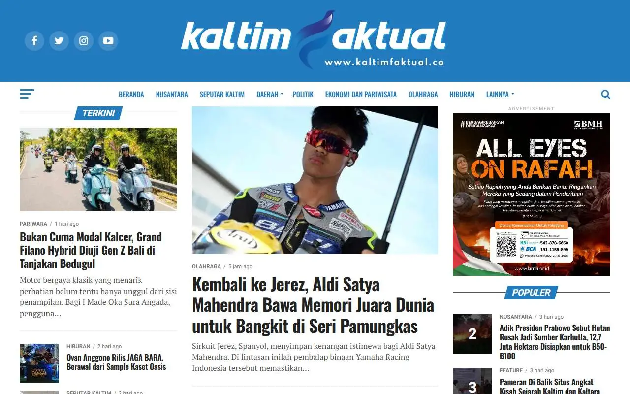 Tampilan website resmi Kaltim Faktual (kaltimfaktual.co)