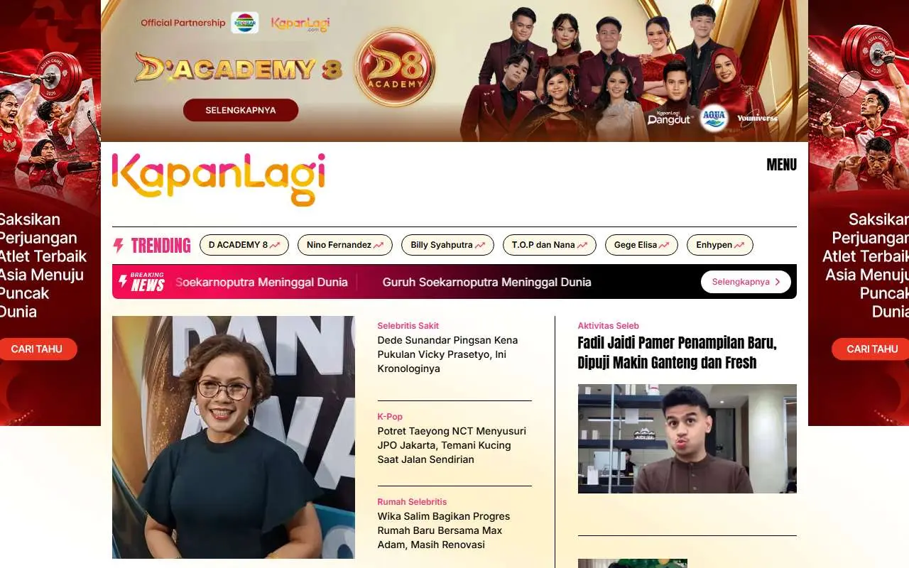 Tampilan website resmi KapanLagi (kapanlagi.com)