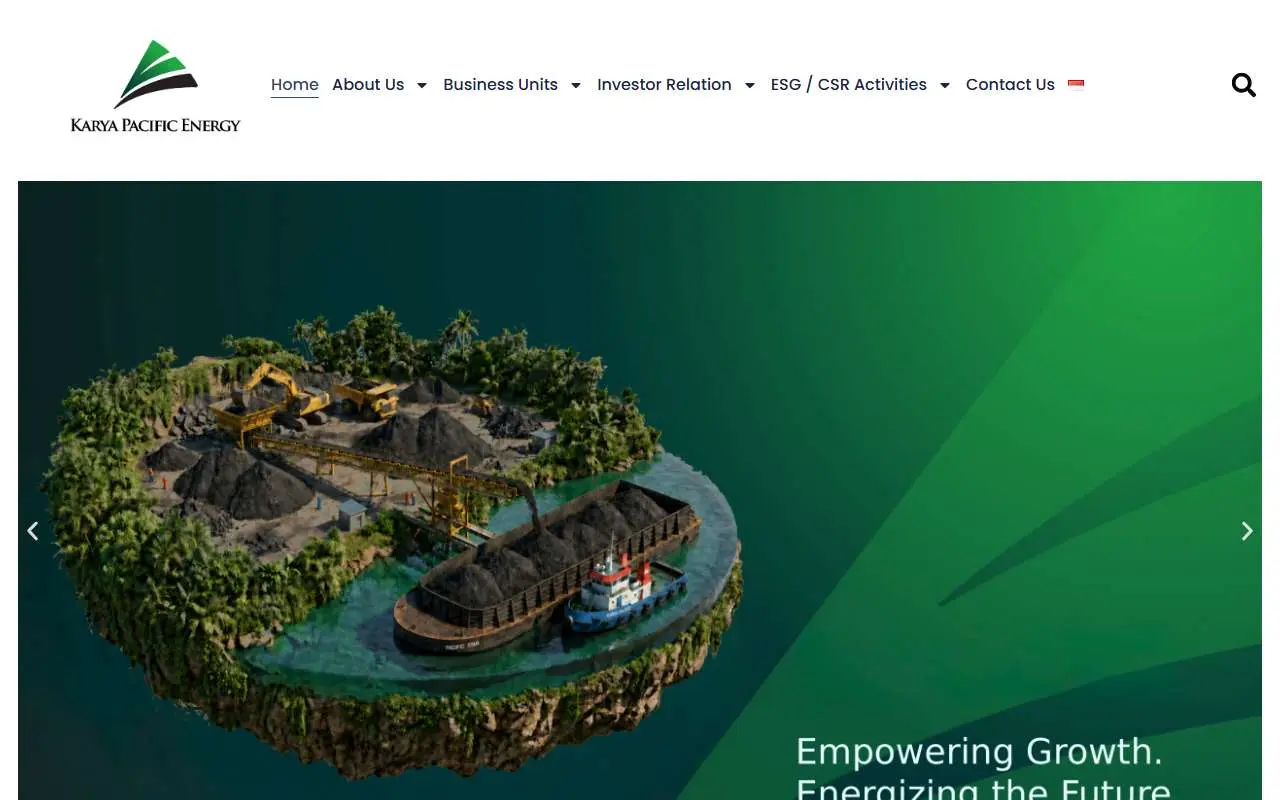 Tampilan website resmi Karya Pacific Energy (karyapacificenergy.com)
