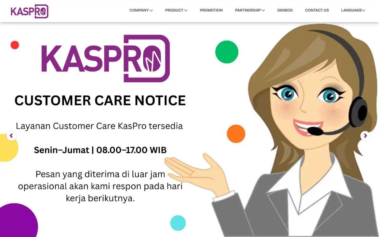 Tampilan website resmi Kaspro (kaspro.id)
