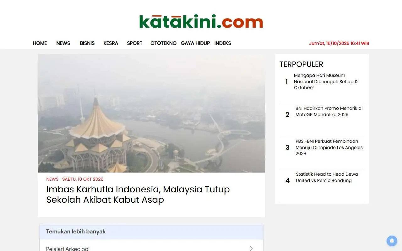 Tampilan website resmi Kata Kini (katakini.com)