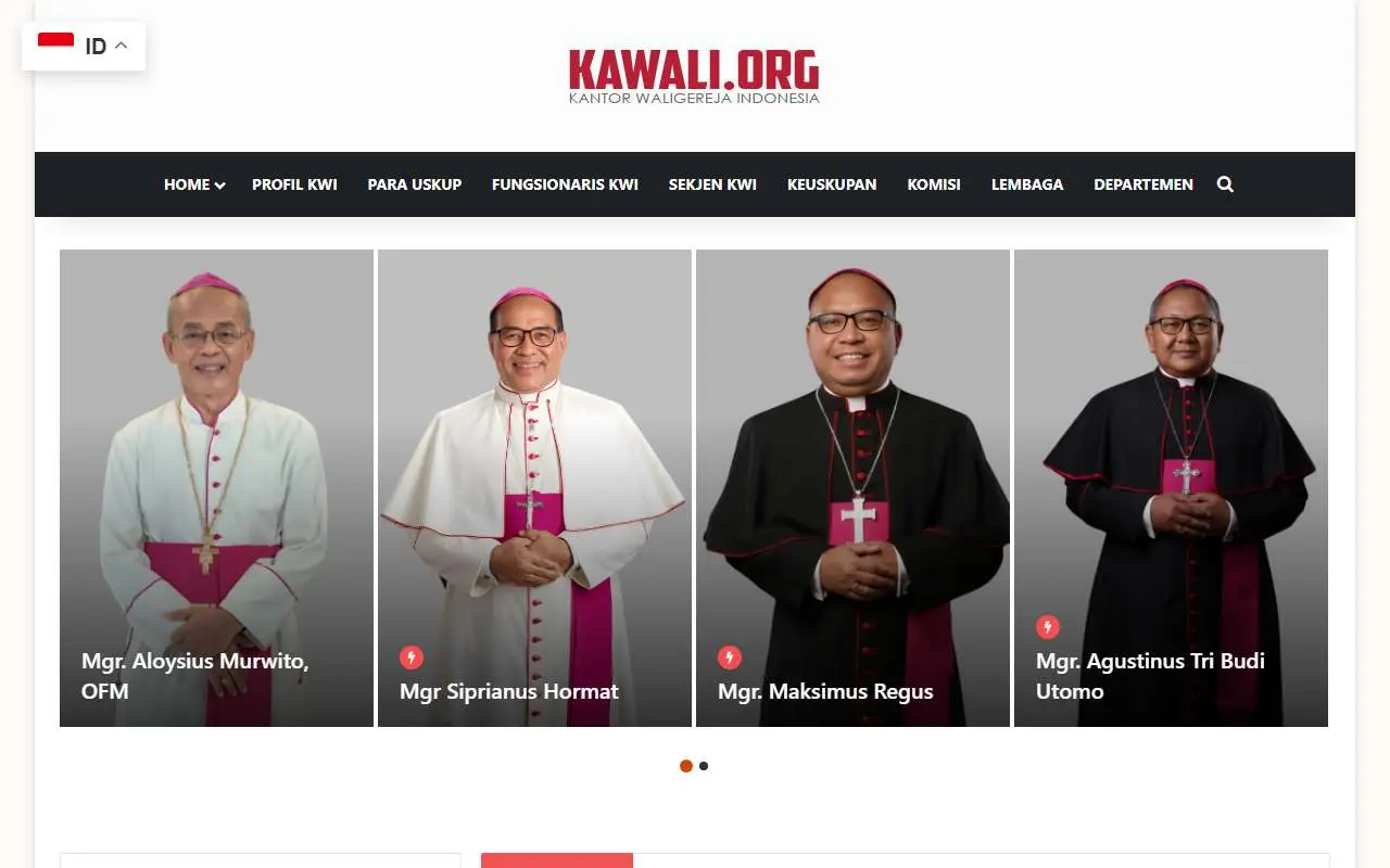 Tampilan website resmi Konferensi Waligereja Indonesia (kawali.org)