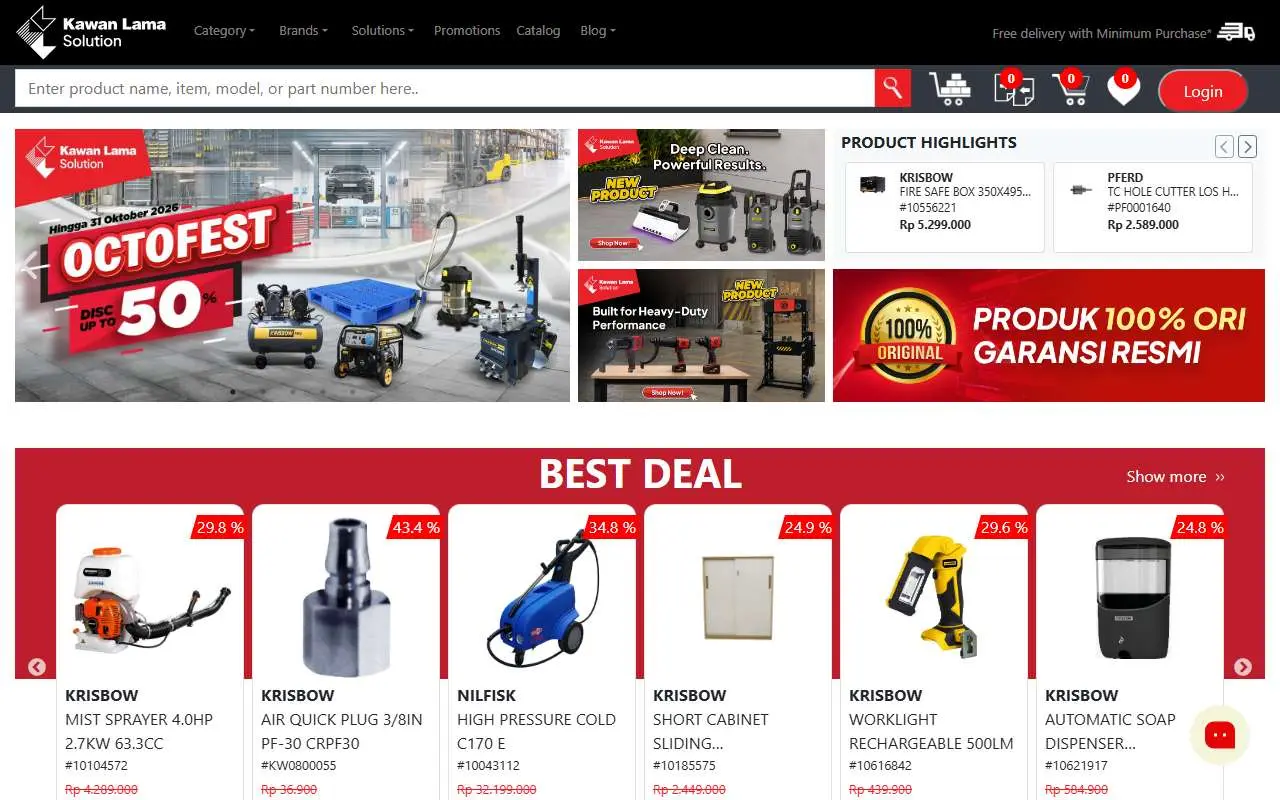 Tampilan website resmi Kawan Lama (kawanlama.com)