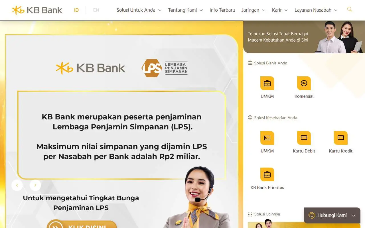 Tampilan website resmi KB Bank (kbbank.co.id)