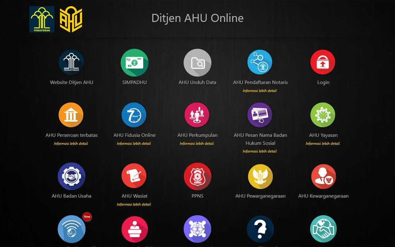 Tampilan website resmi AHU Online (ahu.go.id)