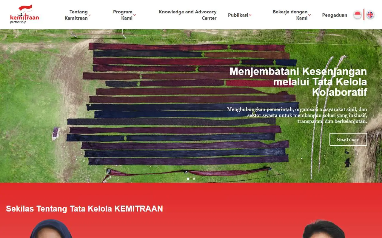 Tampilan website resmi KEMITRAAN (kemitraan.or.id)