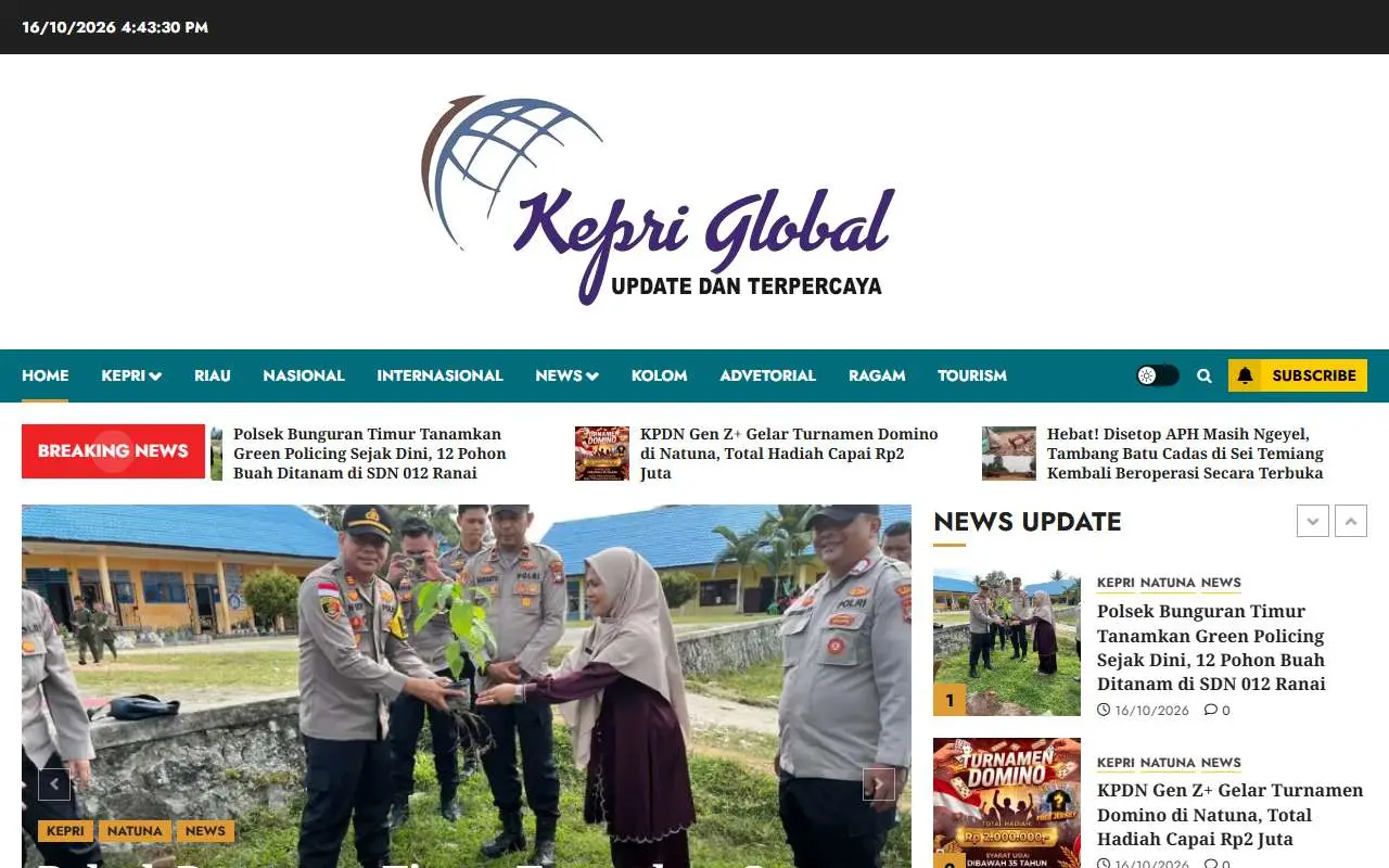 Tampilan website resmi Kepri Global (kepriglobal.com)