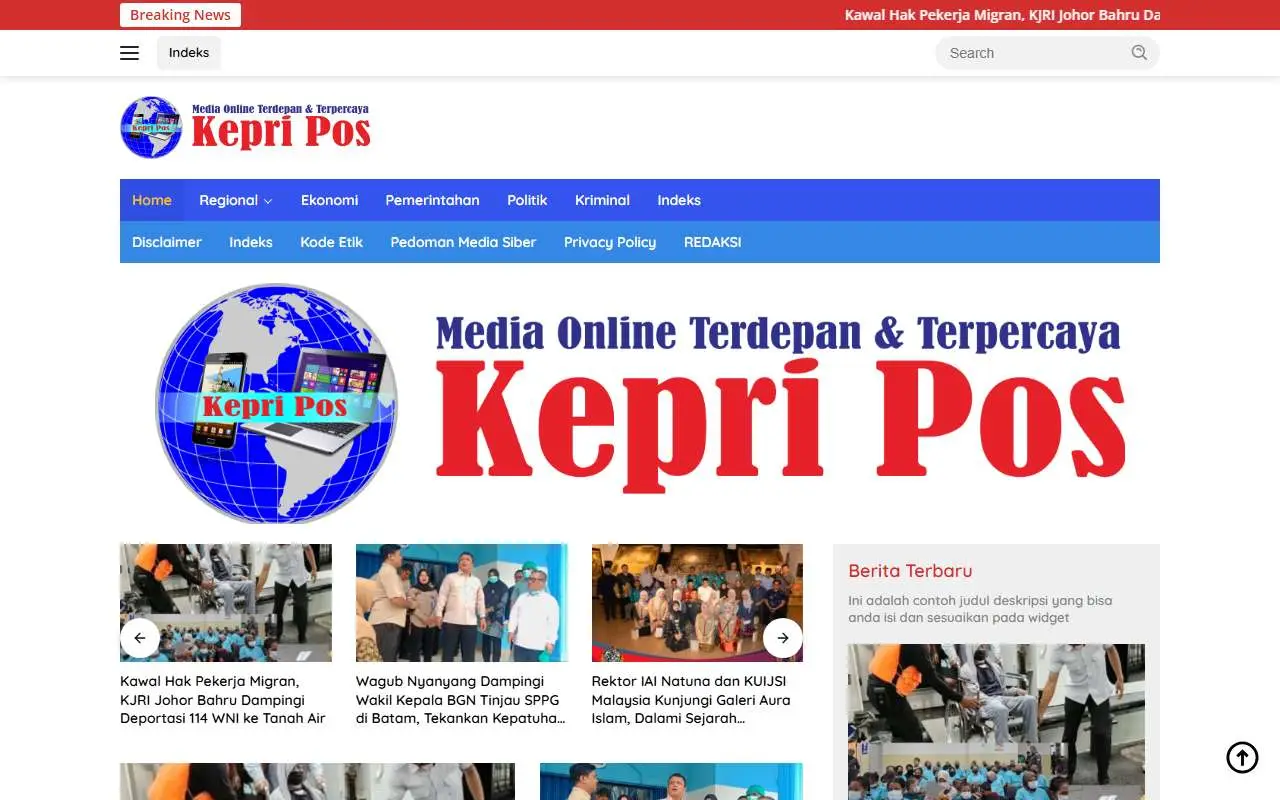 Tampilan website resmi Kepripos (kepripos.id)