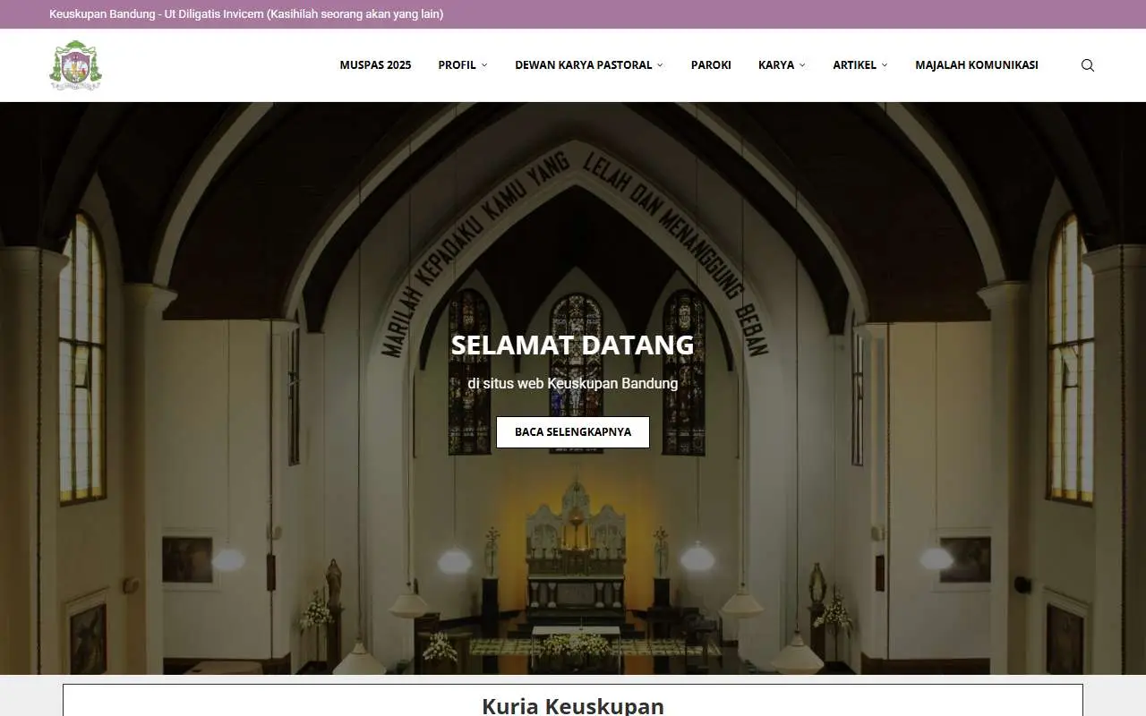 Tampilan website resmi Keuskupan Bandung (keuskupanbandung.org)