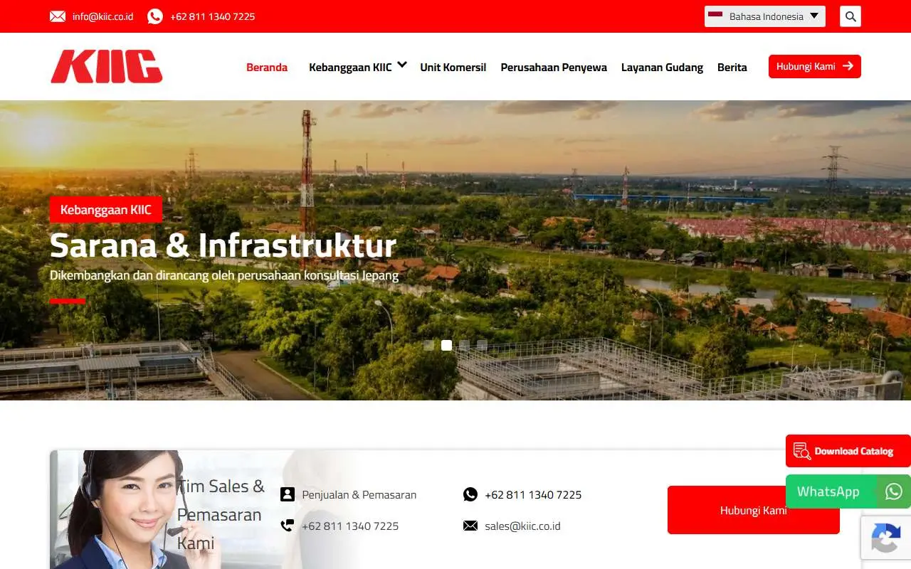 Tampilan website resmi KIIC (kiic.co.id)