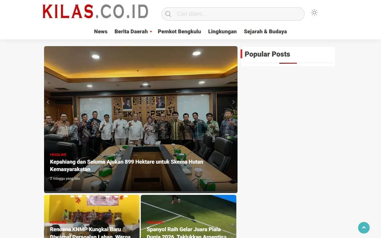 Tampilan website resmi Kilas (kilas.co.id)