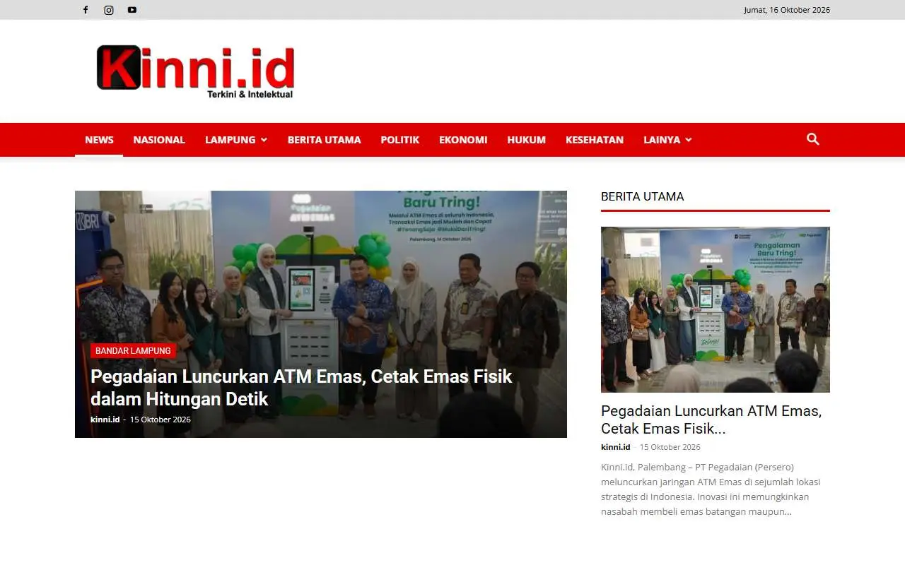 Tampilan website resmi Kinni (kinni.id)