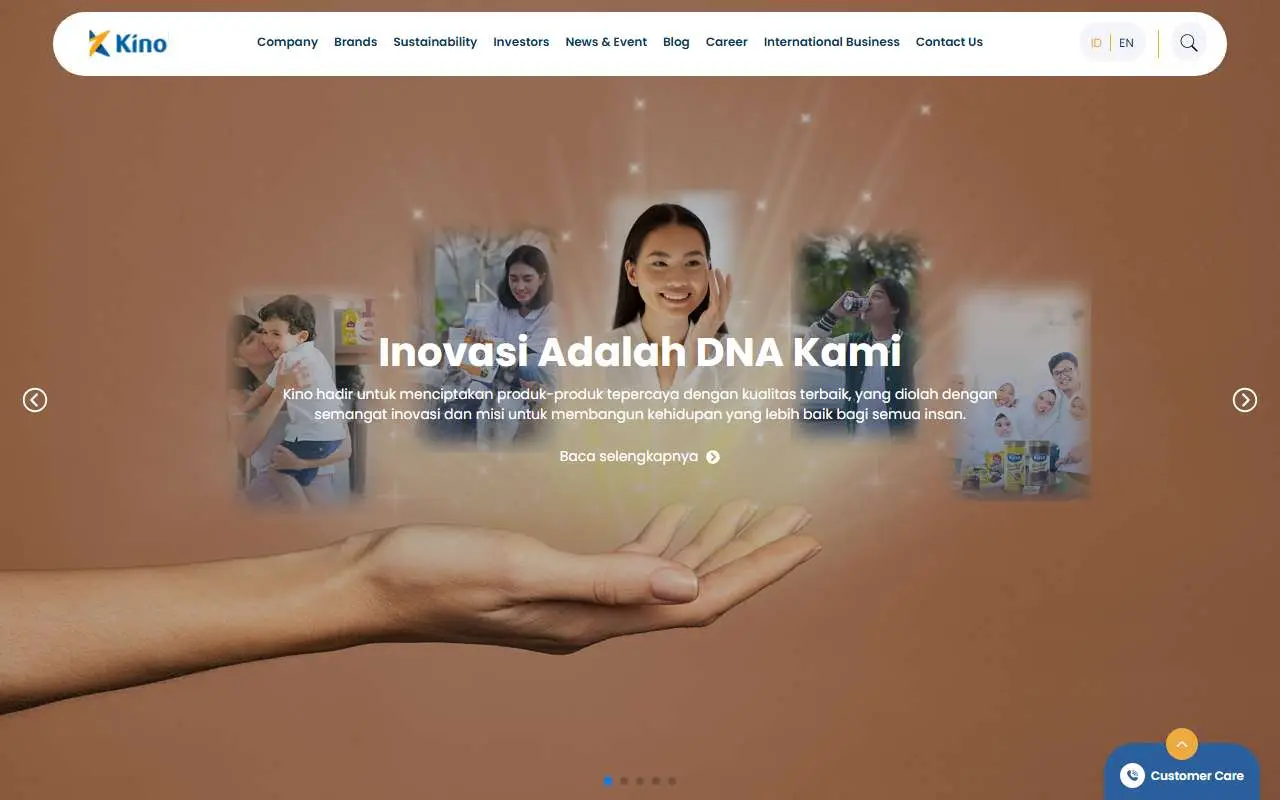 Tampilan website resmi Kino Indonesia (kino.co.id)