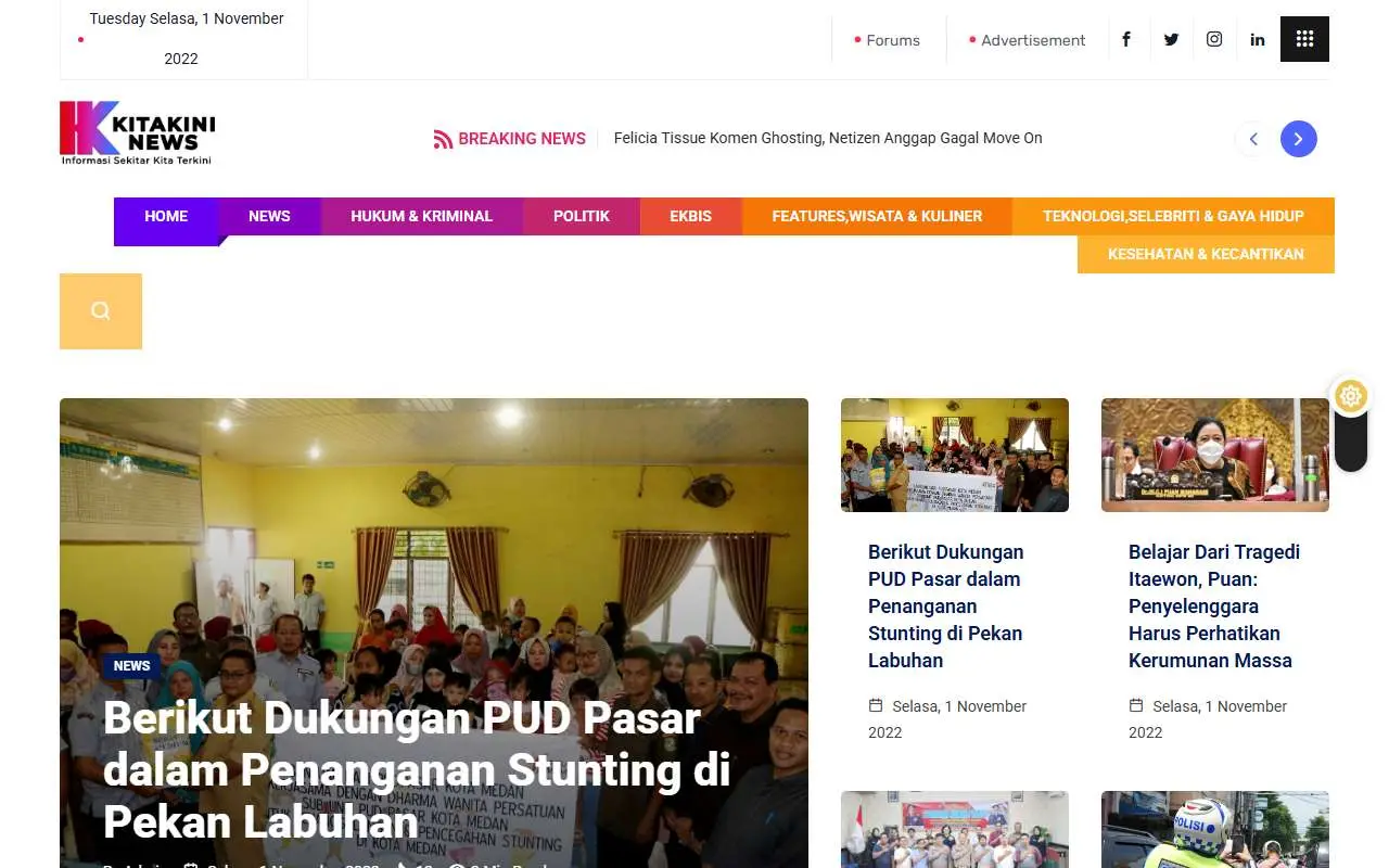 Tampilan website resmi Kita Kini (kitakini.news)