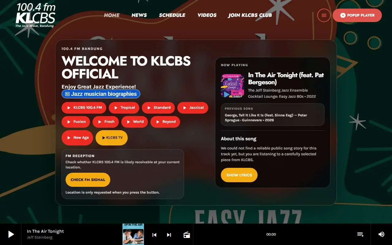 Tampilan website resmi KLCBS (klcbsofficial.com)