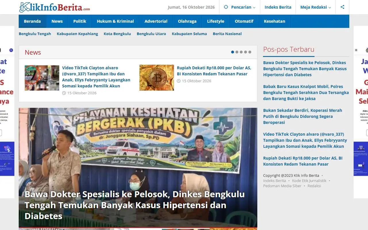 Tampilan website resmi Klik Info Berita (klikinfoberita.com)