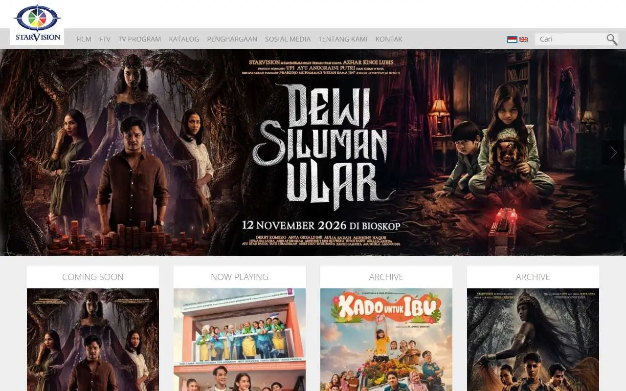 Tampilan website resmi Starvision Plus (klikstarvision.com)