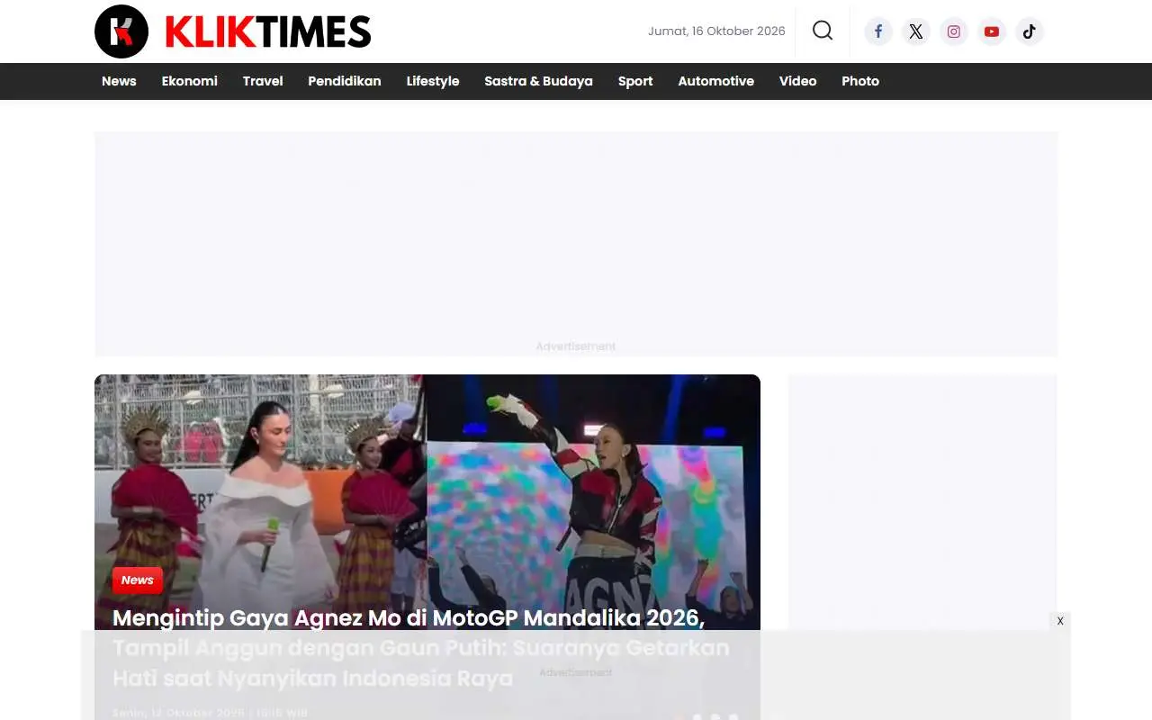Tampilan website resmi Klik Times (kliktimes.com)