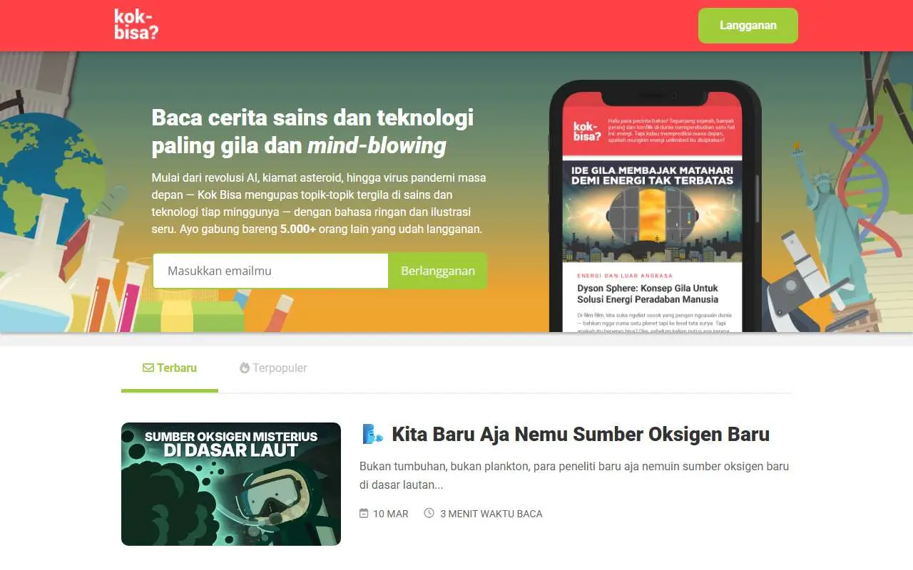 Tampilan website resmi Kok Bisa (kokbisa.id)