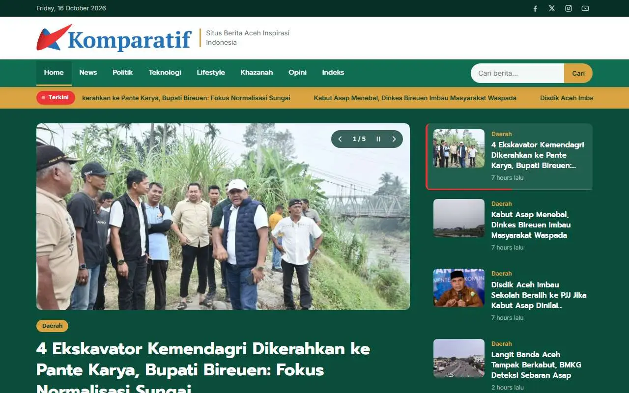 Tampilan website resmi Komparatif (komparatif.id)