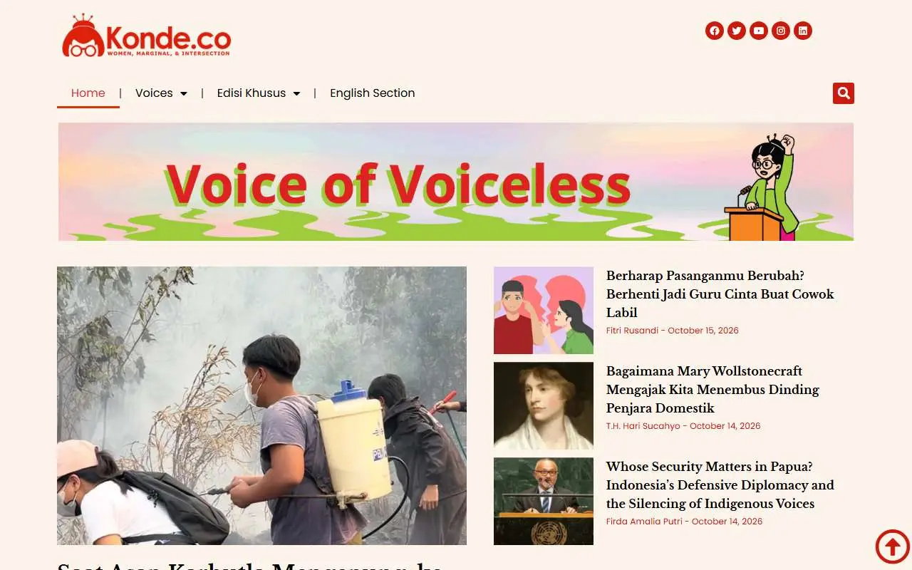 Tampilan website resmi Konde.co (konde.co)