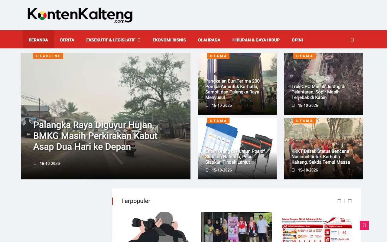 Tampilan website resmi Konten Kalteng (kontenkalteng.com)