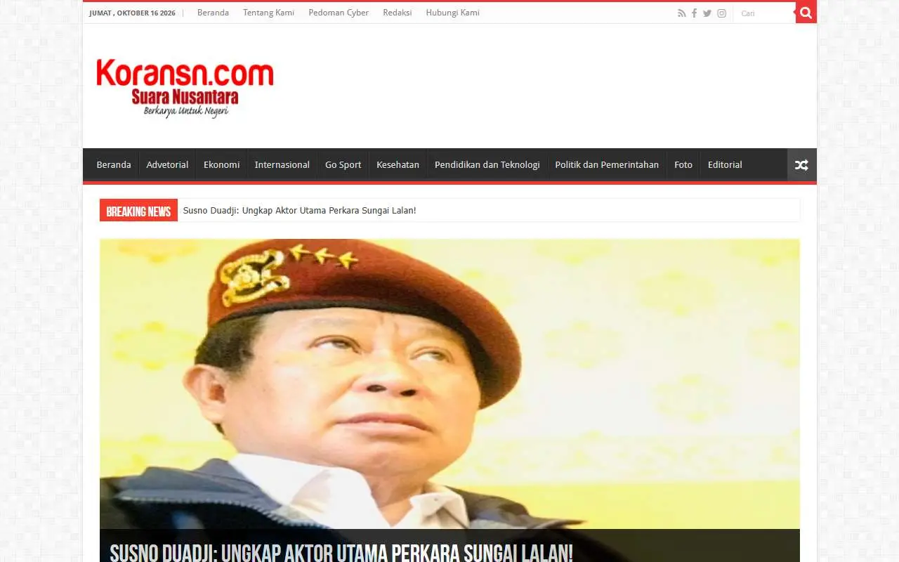 Tampilan website resmi Koransn (koransn.com)