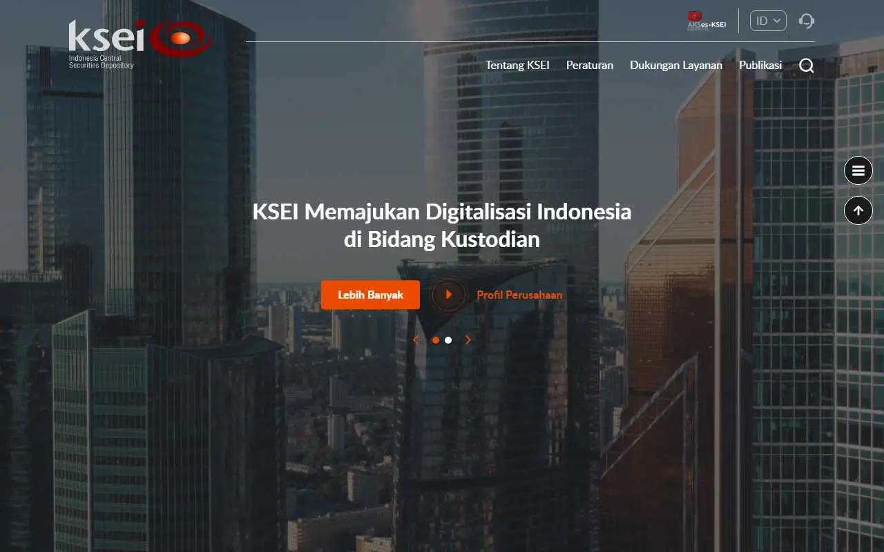 Tampilan website resmi KSEI (ksei.co.id)