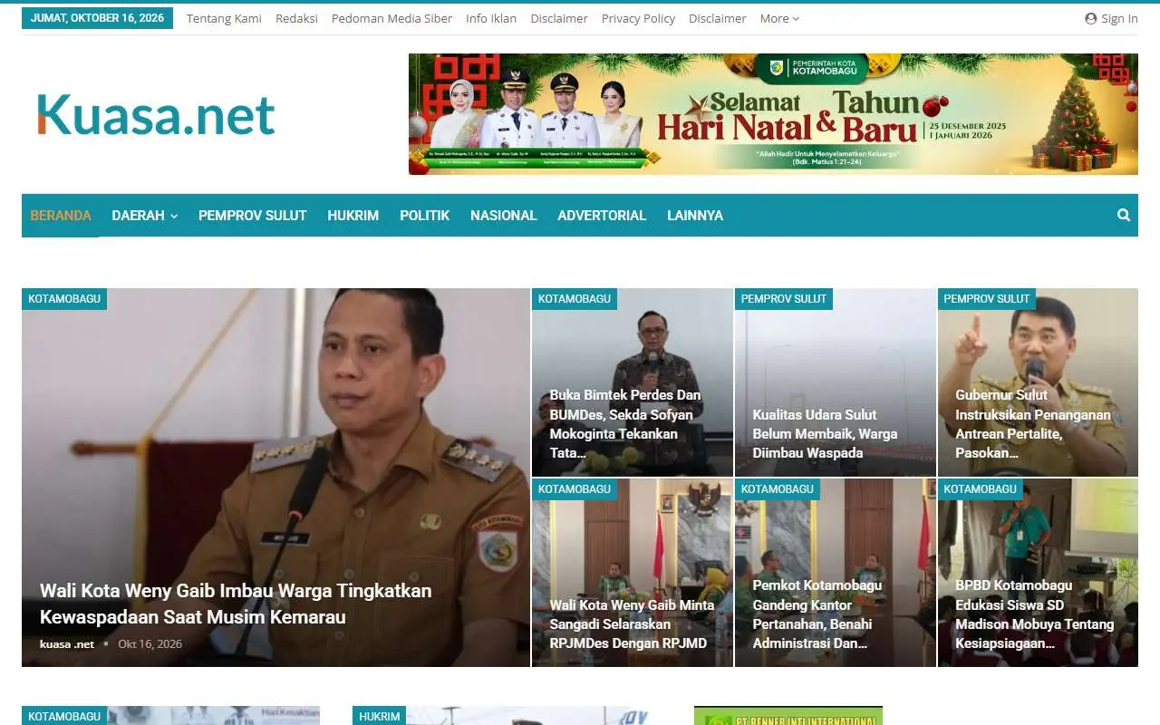 Tampilan website resmi Kuasa (kuasa.net)