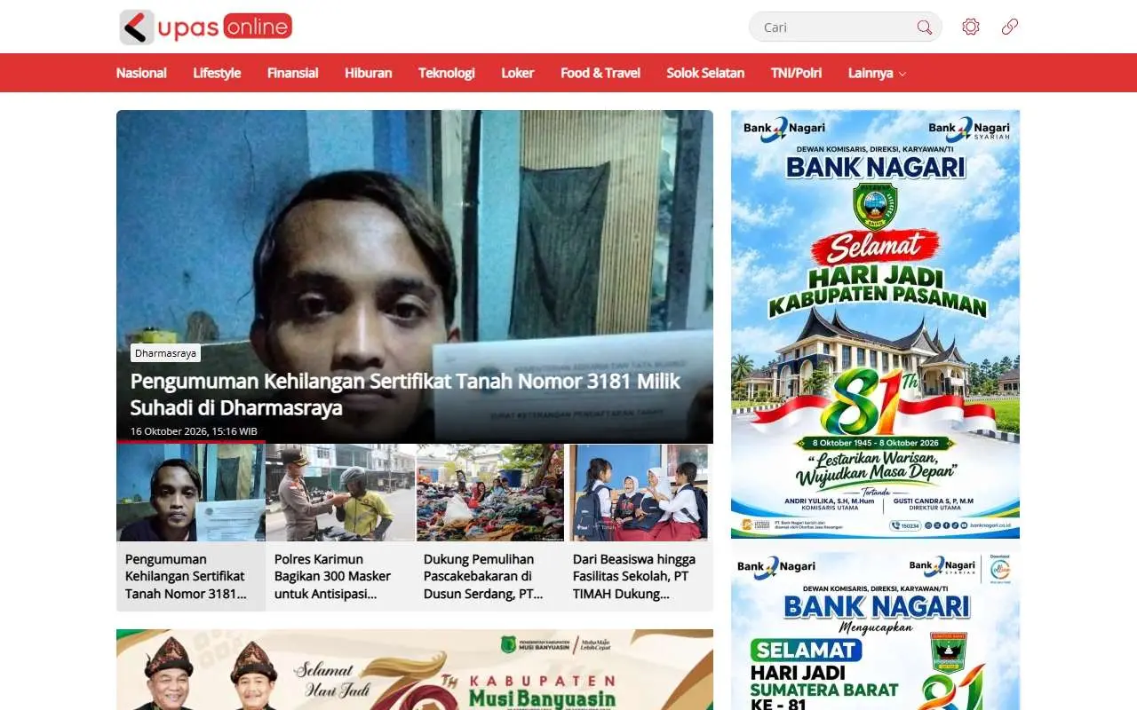 Tampilan website resmi Kupasonline (kupasonline.com)