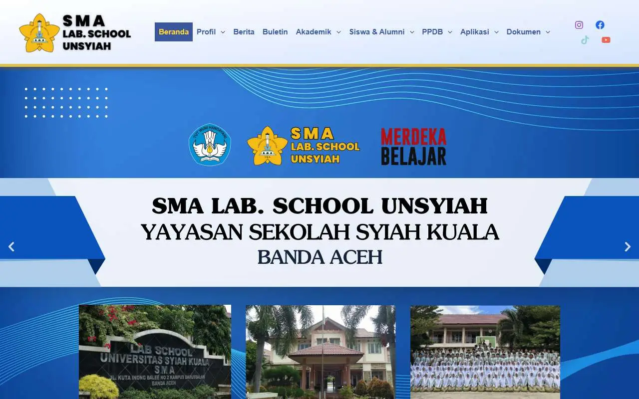 Tampilan website resmi SMA Labschool Unsyiah (labschoolunsyiah.sch.id)