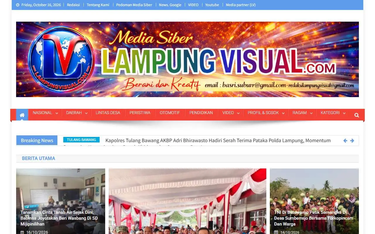 Tampilan website resmi Lampung Visual (lampungvisual.com)