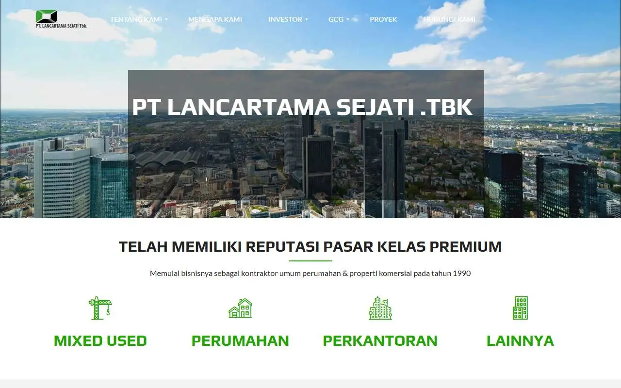 Tampilan website resmi Lancartama Sejati (lancartamasejati.com)
