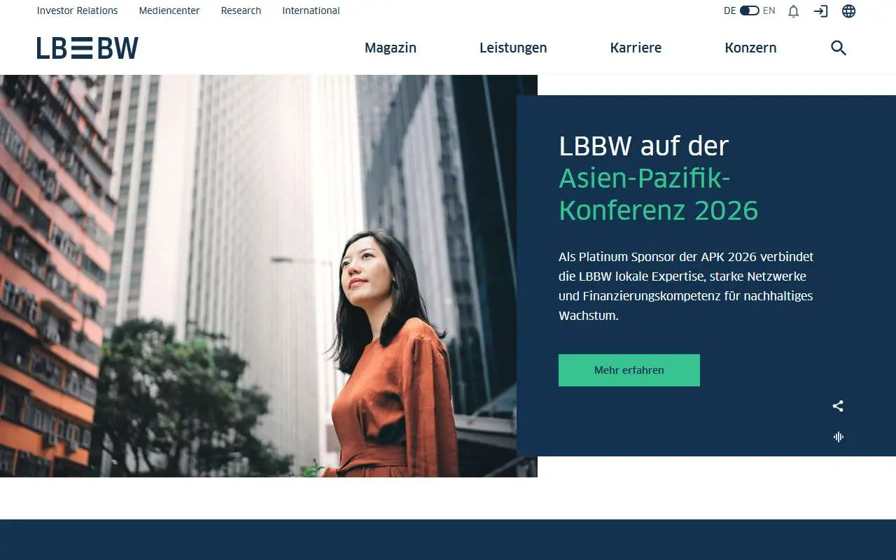 Tampilan website resmi Landesbank Baden-Württemberg (lbbw.de)