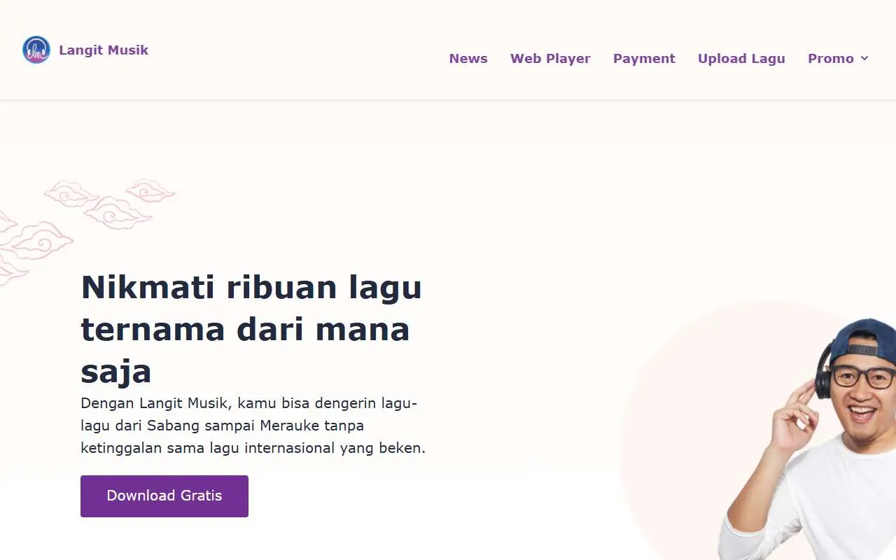 Tampilan website resmi Langit Musik (langitmusik.co.id)