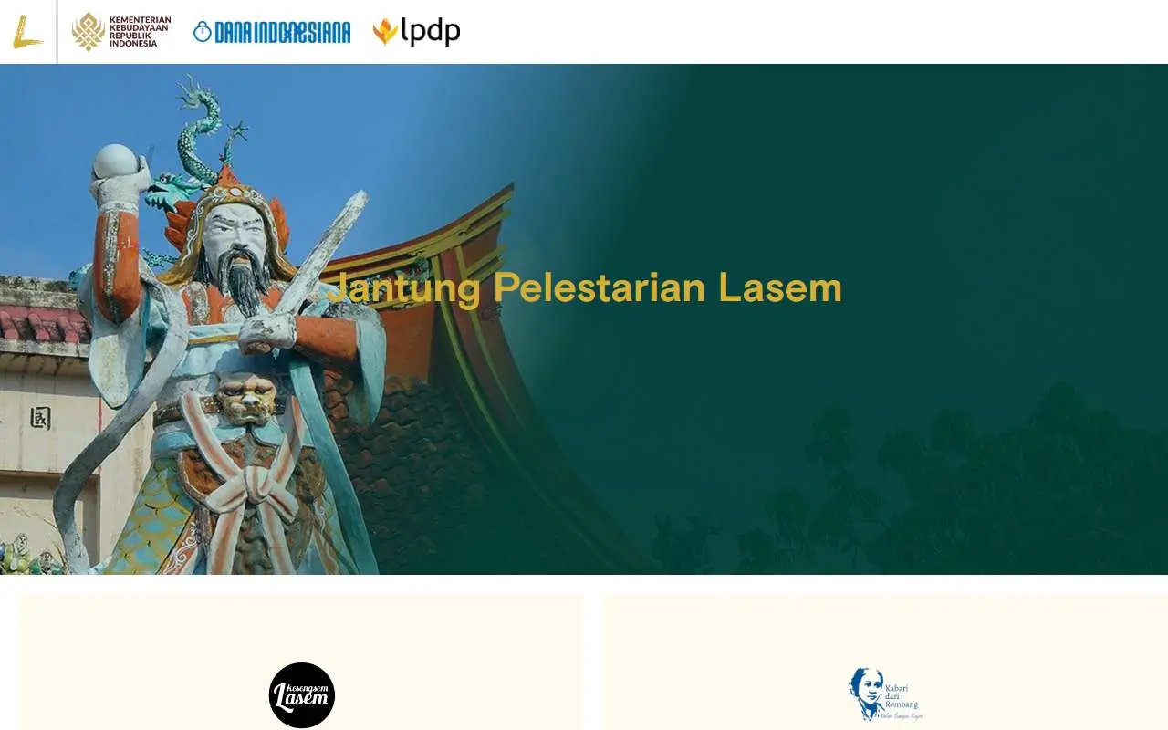 Tampilan website resmi Yayasan Lasem Heritage (lasemheritage.org)