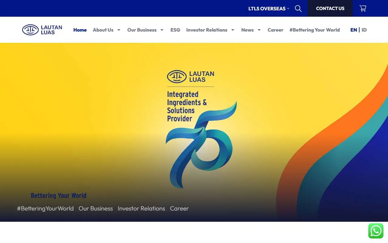 Tampilan website resmi Lautan Luas (lautan-luas.com)