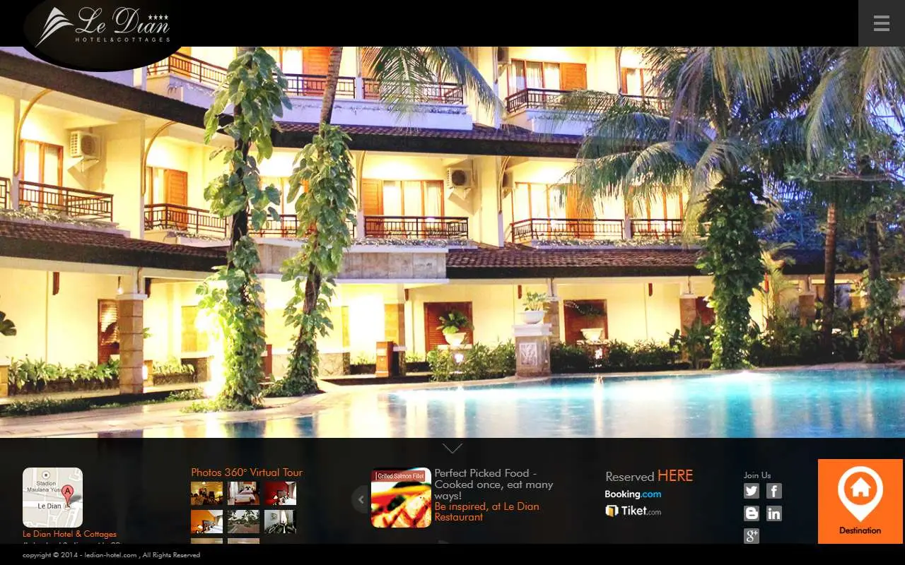 Tampilan website resmi Le Dian Hotel (ledian-hotel.com)