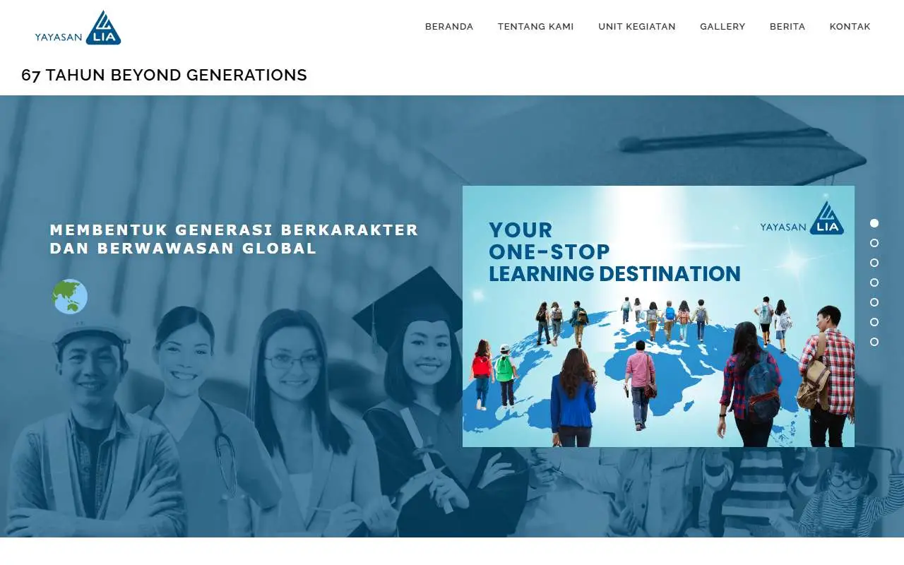 Tampilan website resmi LIA English (lia.or.id)