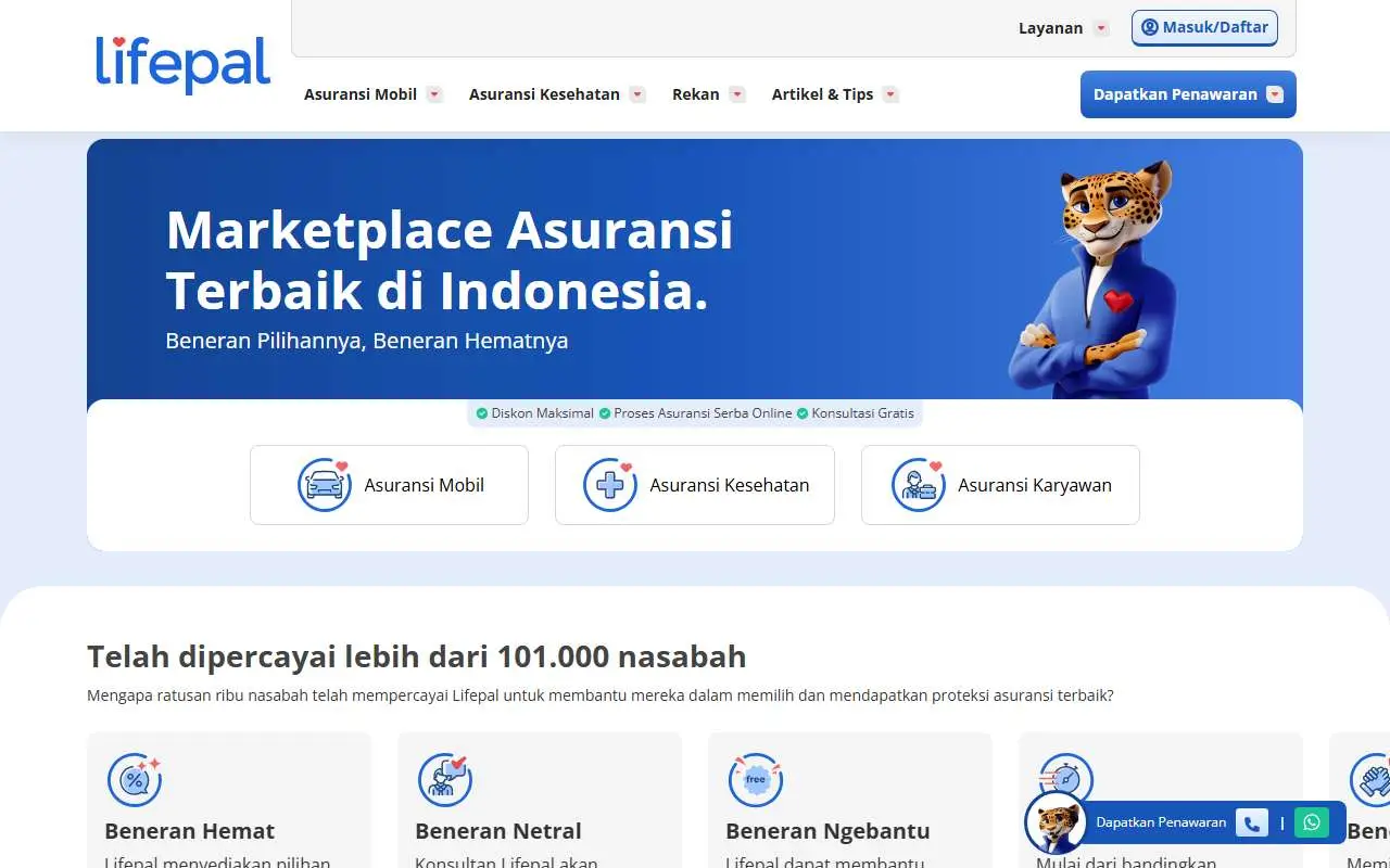 Tampilan website resmi Lifepal (lifepal.co.id)
