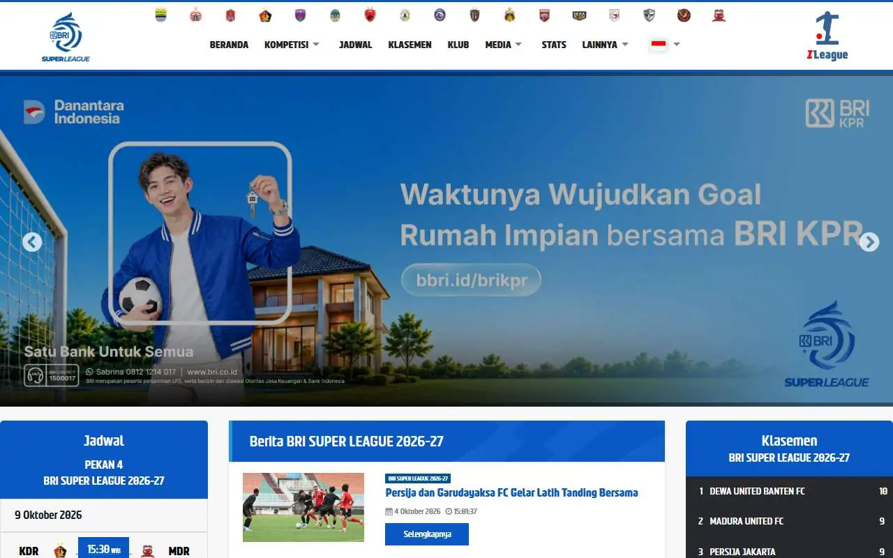 Tampilan website resmi Liga Indonesia Baru (ligaindonesiabaru.com)