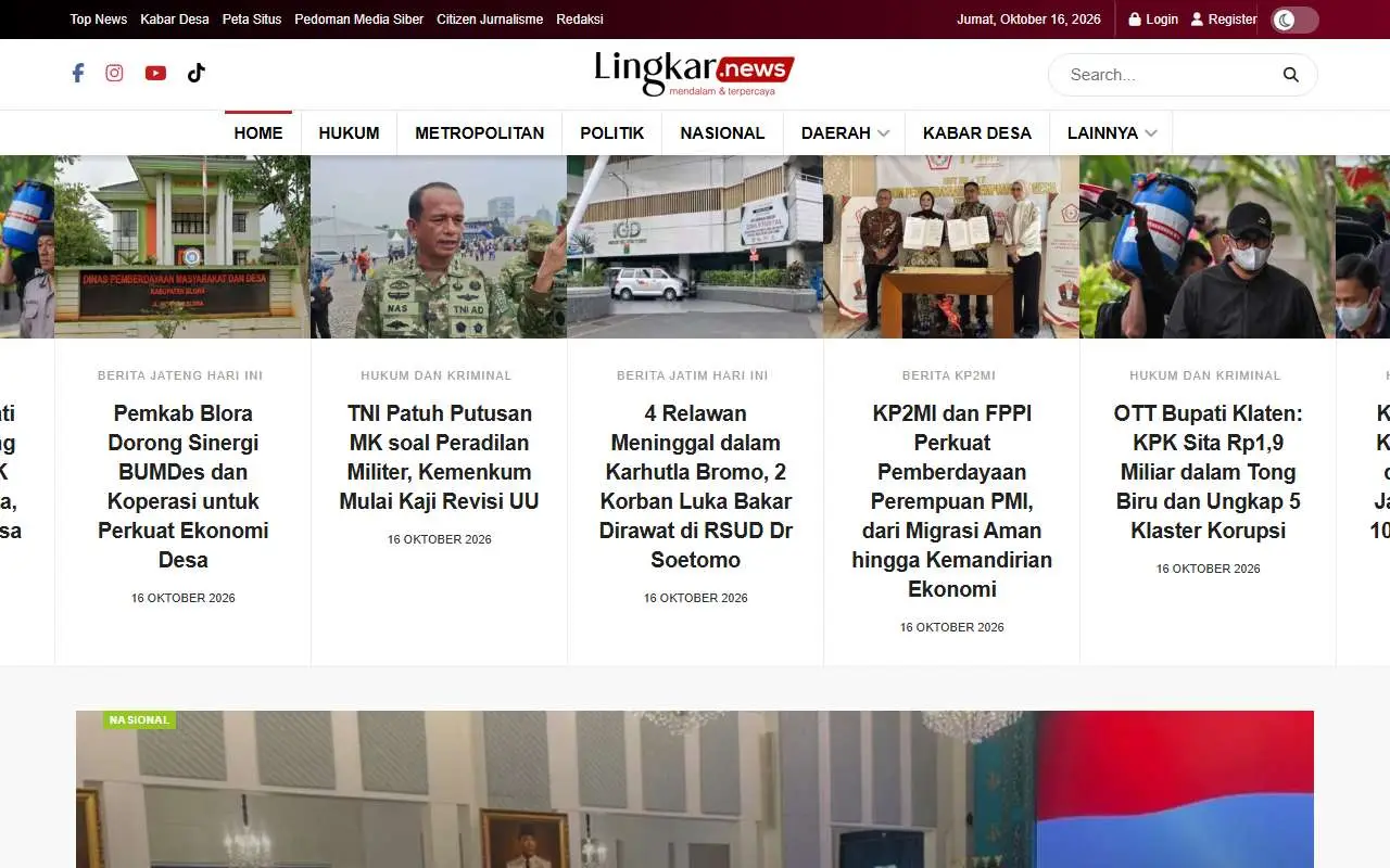 Tampilan website resmi Lingkar (lingkar.news)