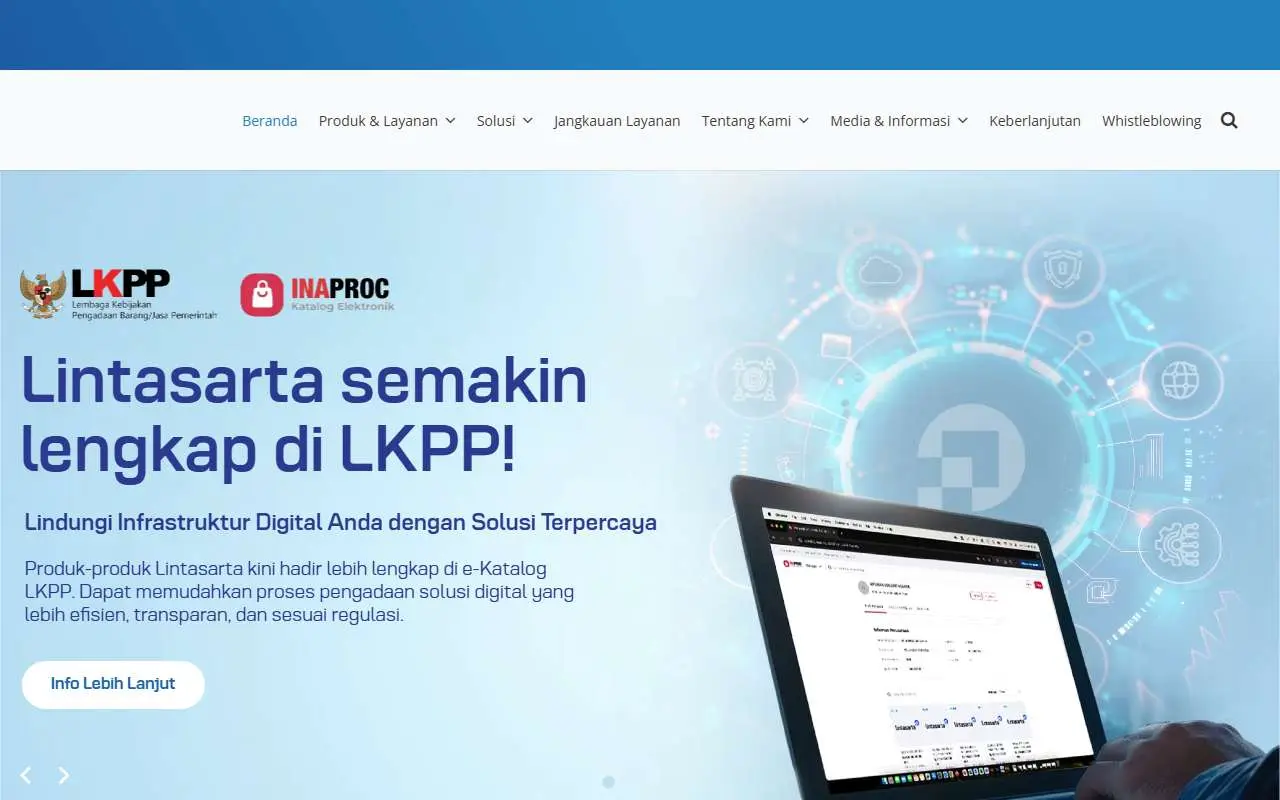 Tampilan website resmi Lintasarta (lintasarta.net)