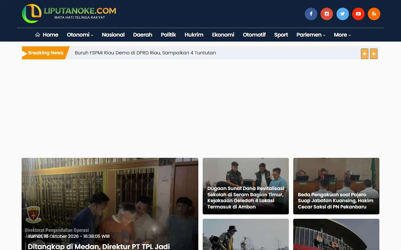 Tampilan website resmi Liputan Oke (liputanoke.com)