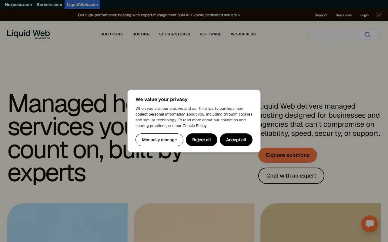 Tampilan website resmi Liquid Web (liquidweb.com)