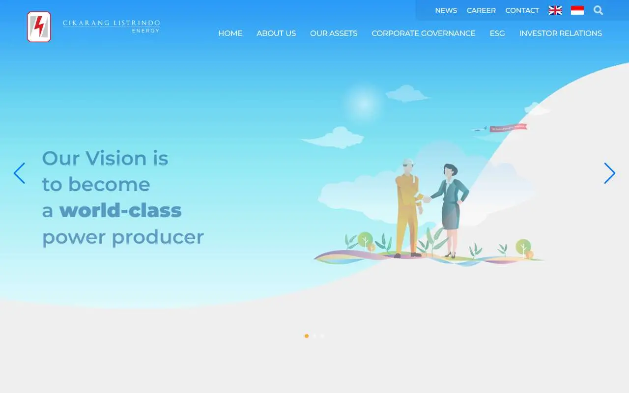 Tampilan website resmi Cikarang Listrindo (listrindo.com)