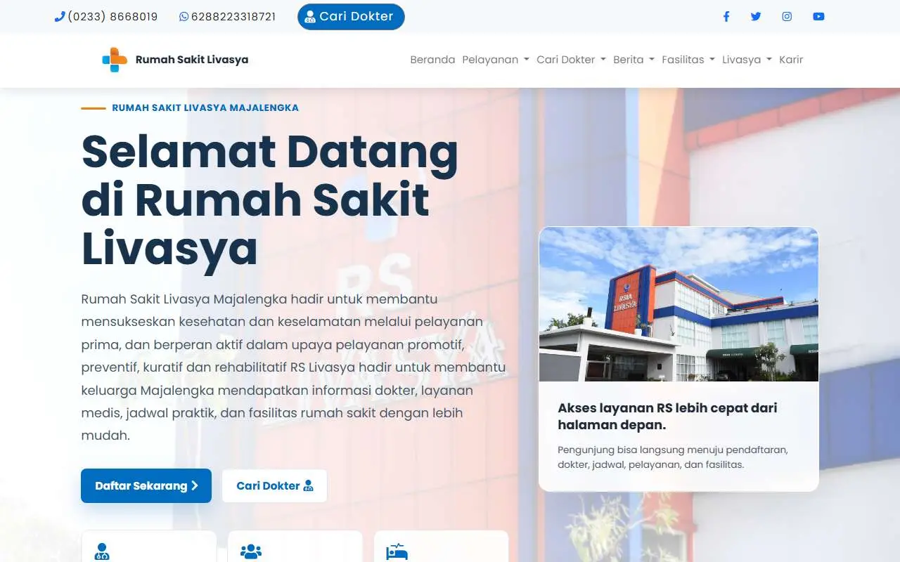 Tampilan website resmi Rumah Sakit Livasya (livasya.com)