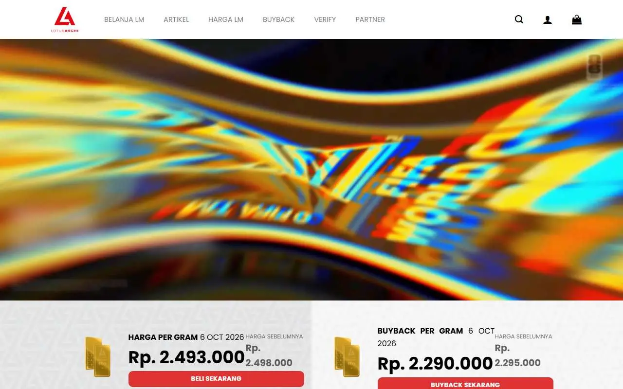 Tampilan website resmi Lotus Archi (lotusarchi.com)